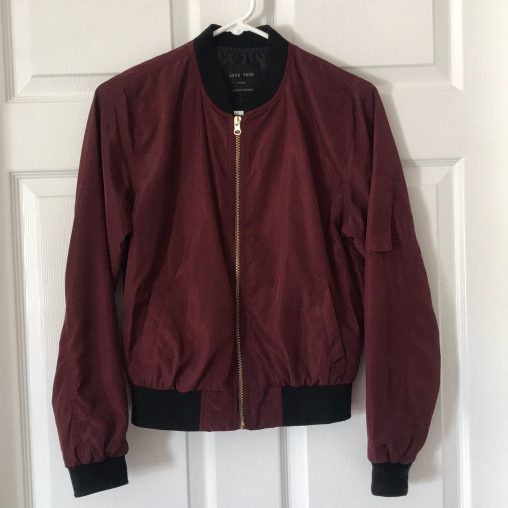 Maroon bomber jacket